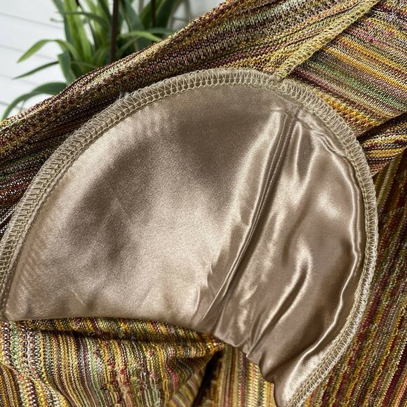 Heydari Twin Set Tank Top Cardigan Sweater Shimmer Striped Lagenlook Art Size L - Picture 8 of 11